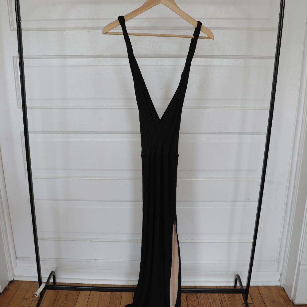 Low-Cut Black Evening Dress by Sauce, Laguna Beach